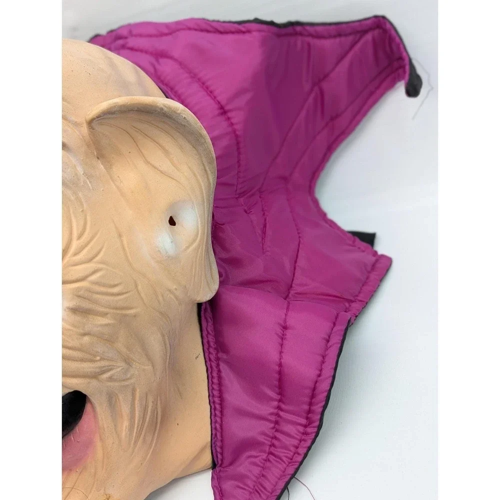 VTG Easter Unlimited Halloween Rubber Mask Dracula Vampire Pink Collar Nose Hair